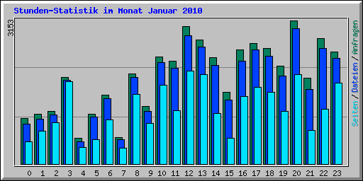 Stunden-Statistik im Monat Januar 2010