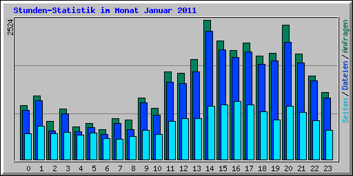 Stunden-Statistik im Monat Januar 2011