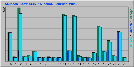 Stunden-Statistik im Monat Februar 2026