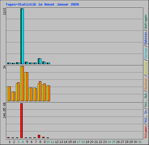 Tages-Statistik im Monat Januar 2026