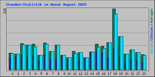 Stunden-Statistik im Monat August 2025