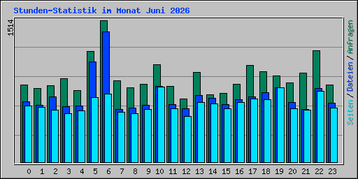 Stunden-Statistik im Monat Juni 2026